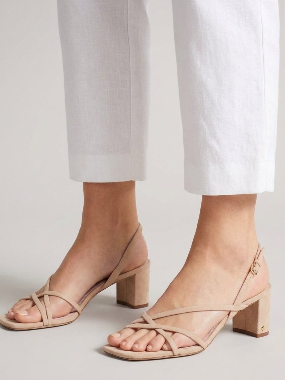 Kate Spade New York Women Beige Renee Leather Slip-on Wedge Sandals Size 9.5 B